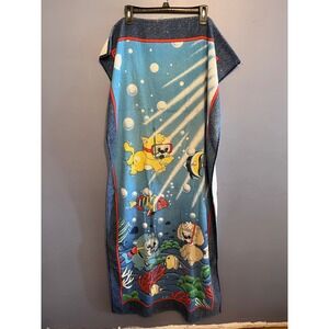 Vintage Puppies And Kitties Underwater Adventure Snorkel Beach Towel 54" x‎ 25"